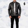 Men’s Dean Black Leather Biker Jacket | Rugged Urban Edge | Full Grain Apparel