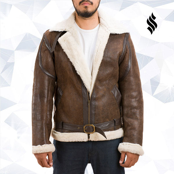 The "Forest" Double-Face Shearling | Men's Distressed Leather Aviator | Full Grain Apparel