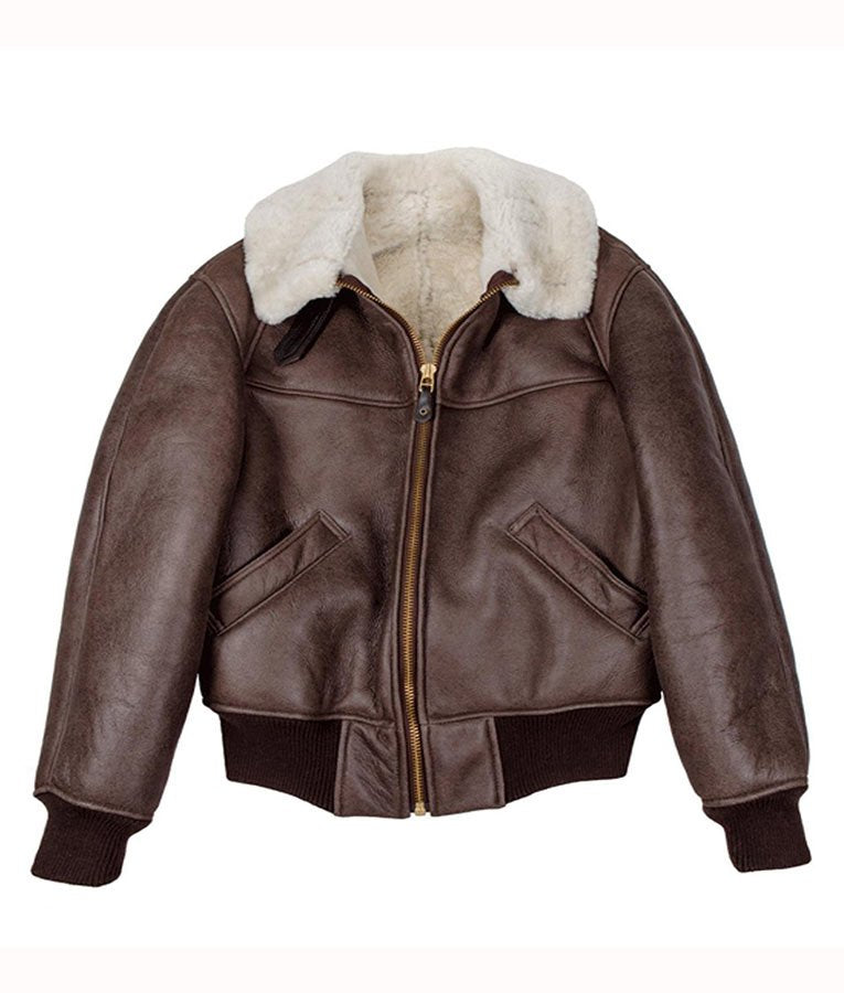 Men’s Fur B-26 Shearling Jacket | Rugged Tactical Dominance | Full Grain Apparel