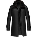 Men’s Black Shearling Leather Coat | 3/4 Length Winter Outerwear | Full Grain Apparel