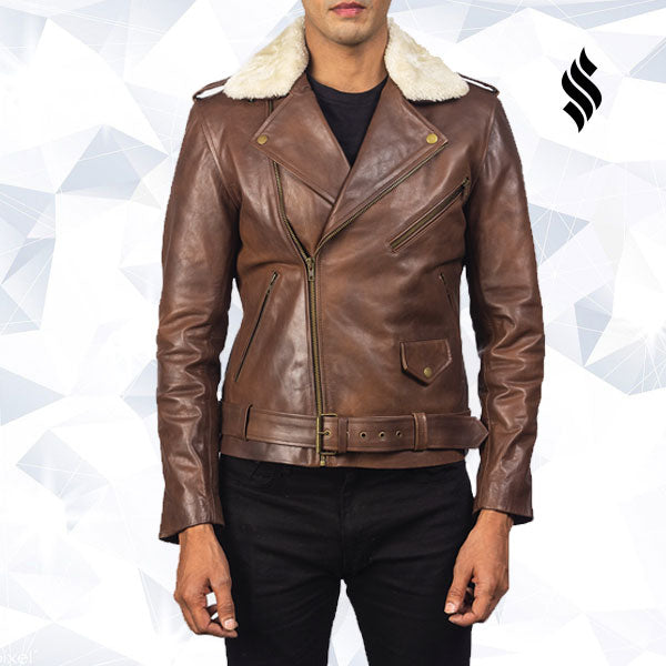 The "Furton" Brown Leather Biker | Rugged Refinement | Full Grain Apparel