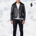 Men’s Furton Black Biker Leather Jacket | Rugged Urban Edge | Full Grain Apparel