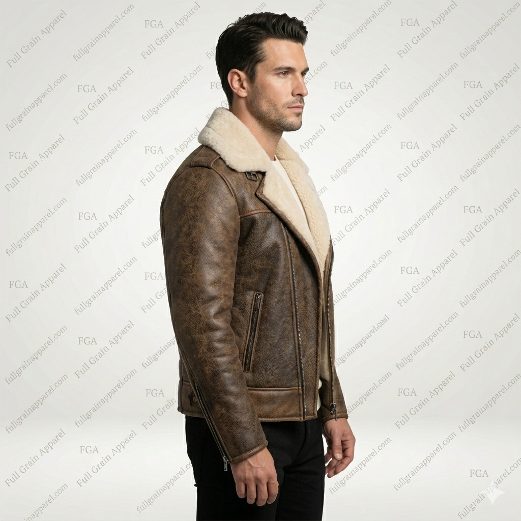 Men's B3 Shearling Leather Aviator Jacket | Vintage Flight Style | Full Grain Apparel