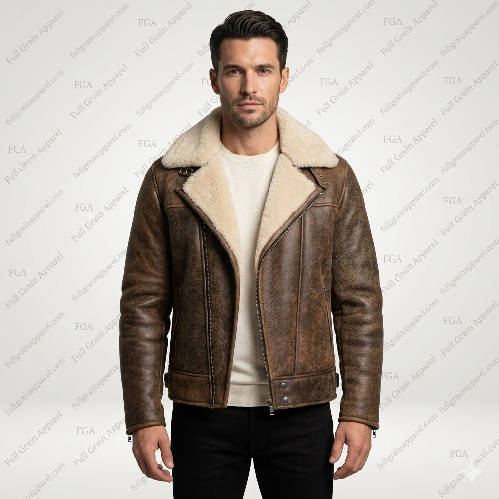 Men's B3 Shearling Leather Aviator Jacket | Vintage Flight Style | Full Grain Apparel