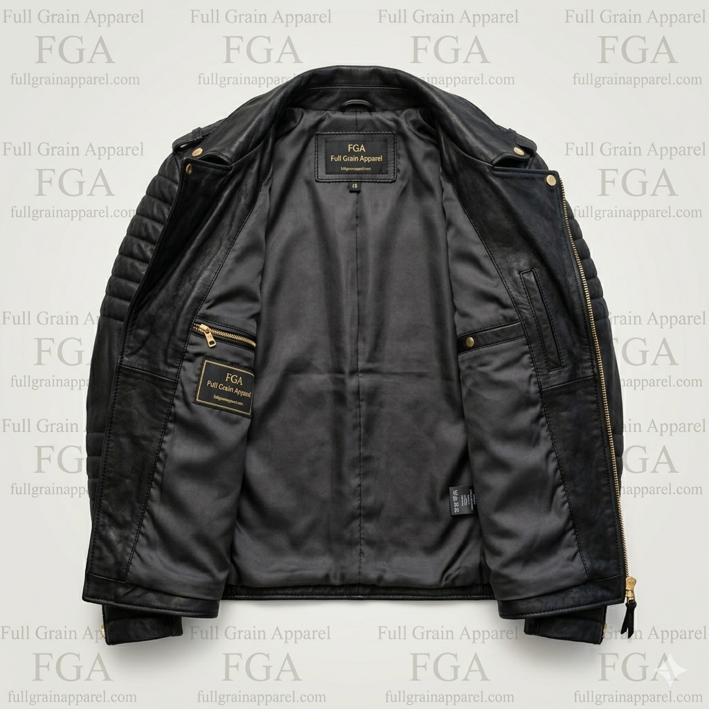 Men's Black Quilted Biker Leather Jacket | Moto Style | Full Grain Apparel