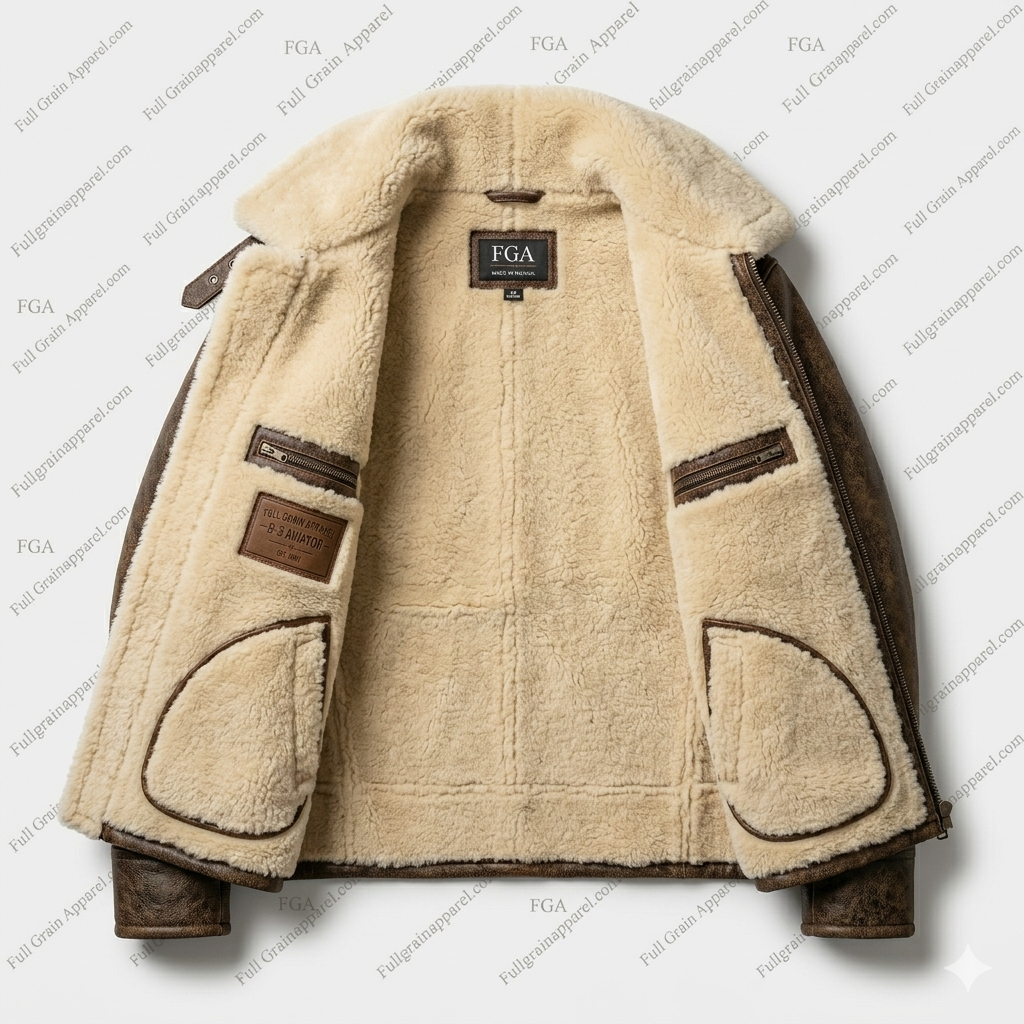 Men's B3 Shearling Leather Aviator Jacket | Vintage Flight Style | Full Grain Apparel