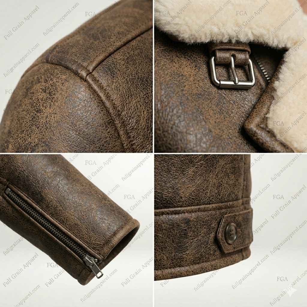 Men's B3 Shearling Leather Aviator Jacket | Vintage Flight Style | Full Grain Apparel