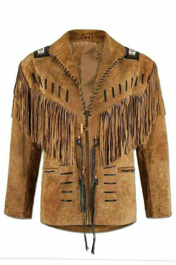Men’s Handmade Western Suede Leather Fringe Jacket | Full Grain Apparel