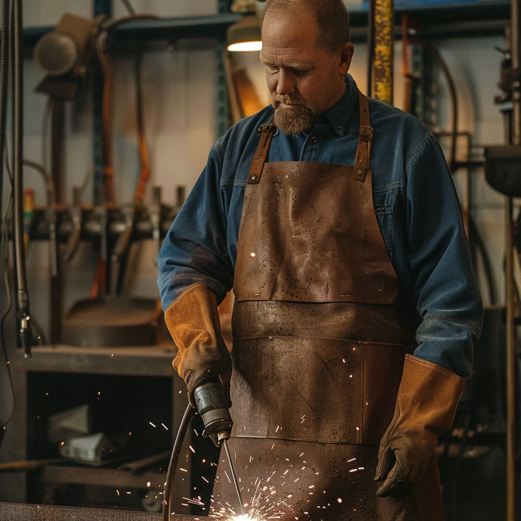 HeatProtector Welding Apron - leather welding apron