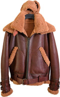 Men’s B3 Bomber Leather Jacket with Fur | Rugged Arctic Commander | Full Grain Apparel