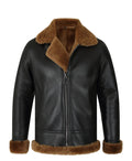 Men’s Classic Ginger Brown B3 Bomber Aviator Shearling Jacket | Full Grain Apparel
