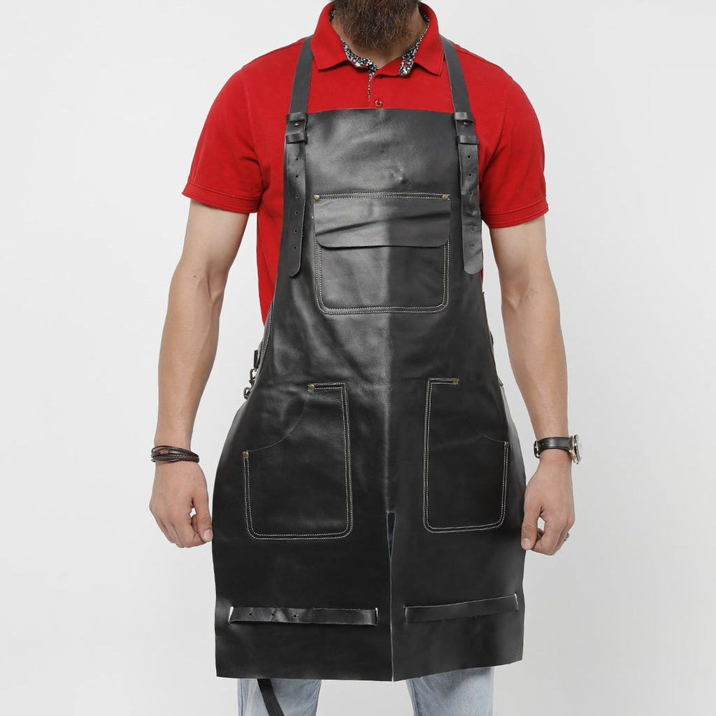 Ironclad Blacksmith Apron with Split Leg in black leather