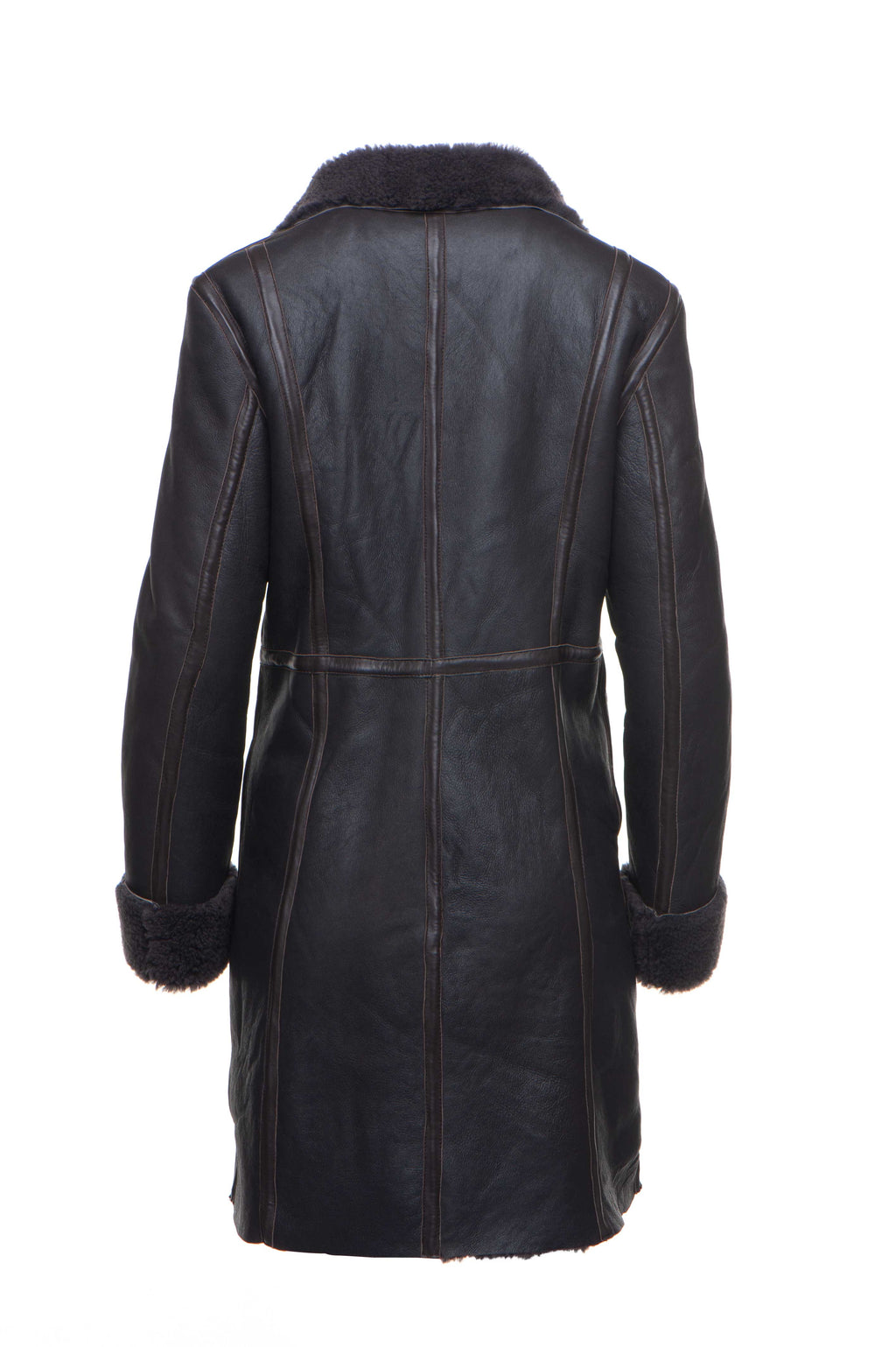 Women's Shaunna's 3/4 Length Shearling Coat | Spanish Merino | Full Grain Apparel