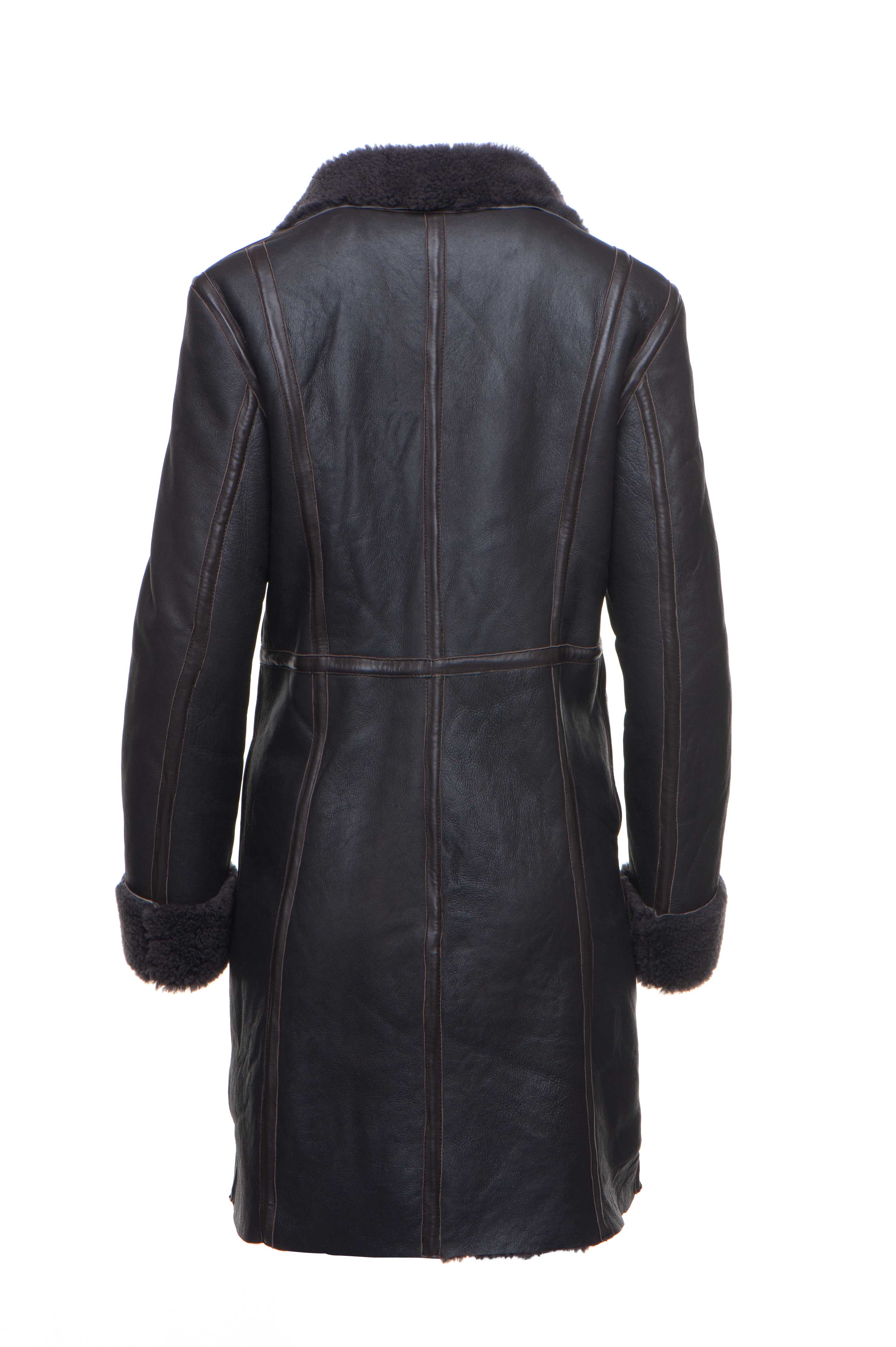 Women's Shaunna's 3/4 Length Shearling Coat | Spanish Merino | Full Grain Apparel