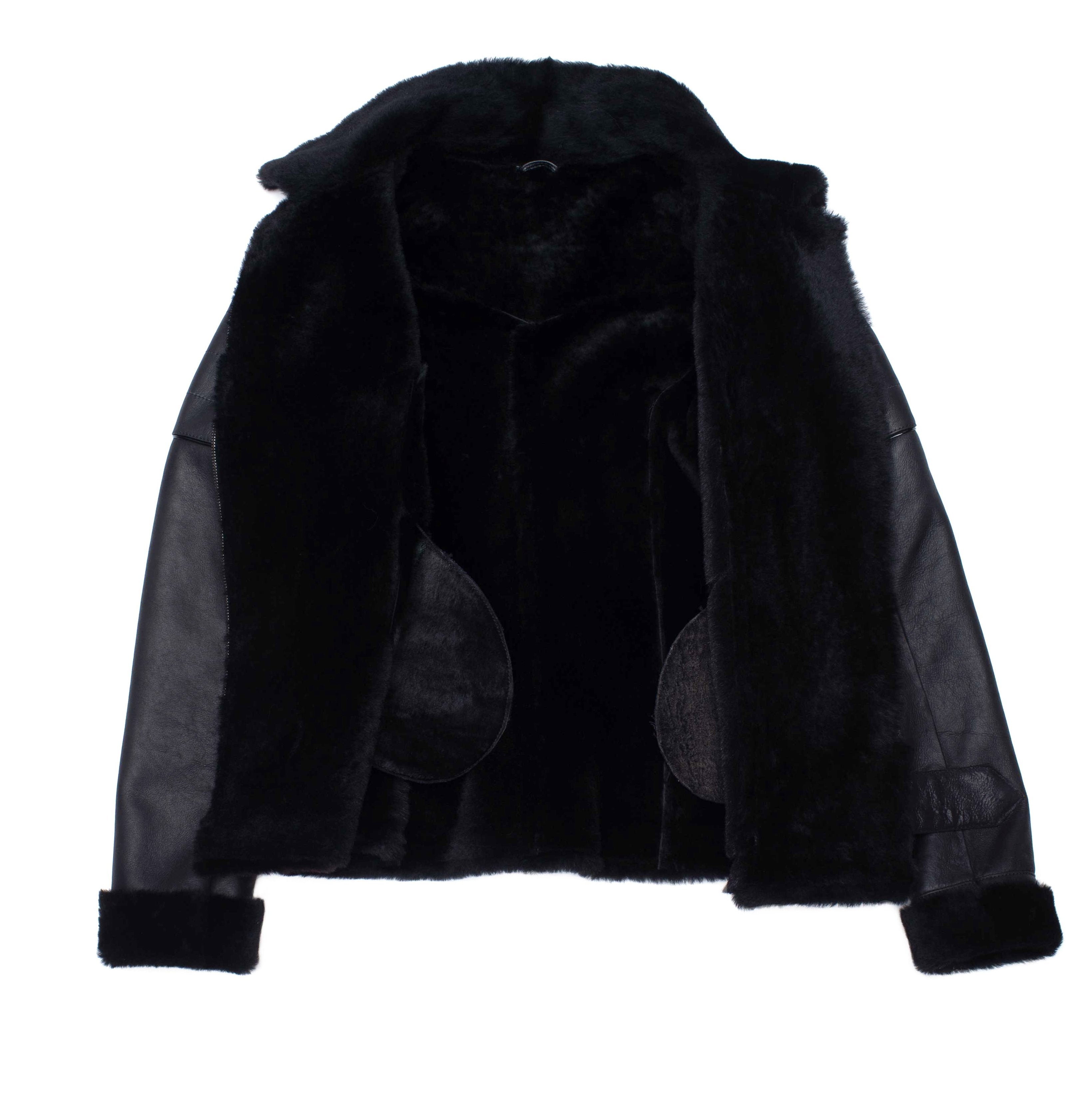 Women's Tasha’s Black B-3 Bomber Shearling Jacket | Spanish Merino | Full Grain Apparel