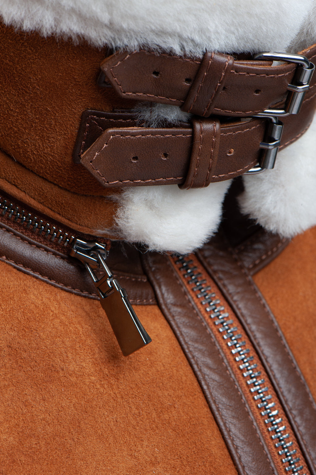 Men's Hagan’s Tan Aviator Shearling Jacket | Spanish Merino Suede | Full Grain Apparel