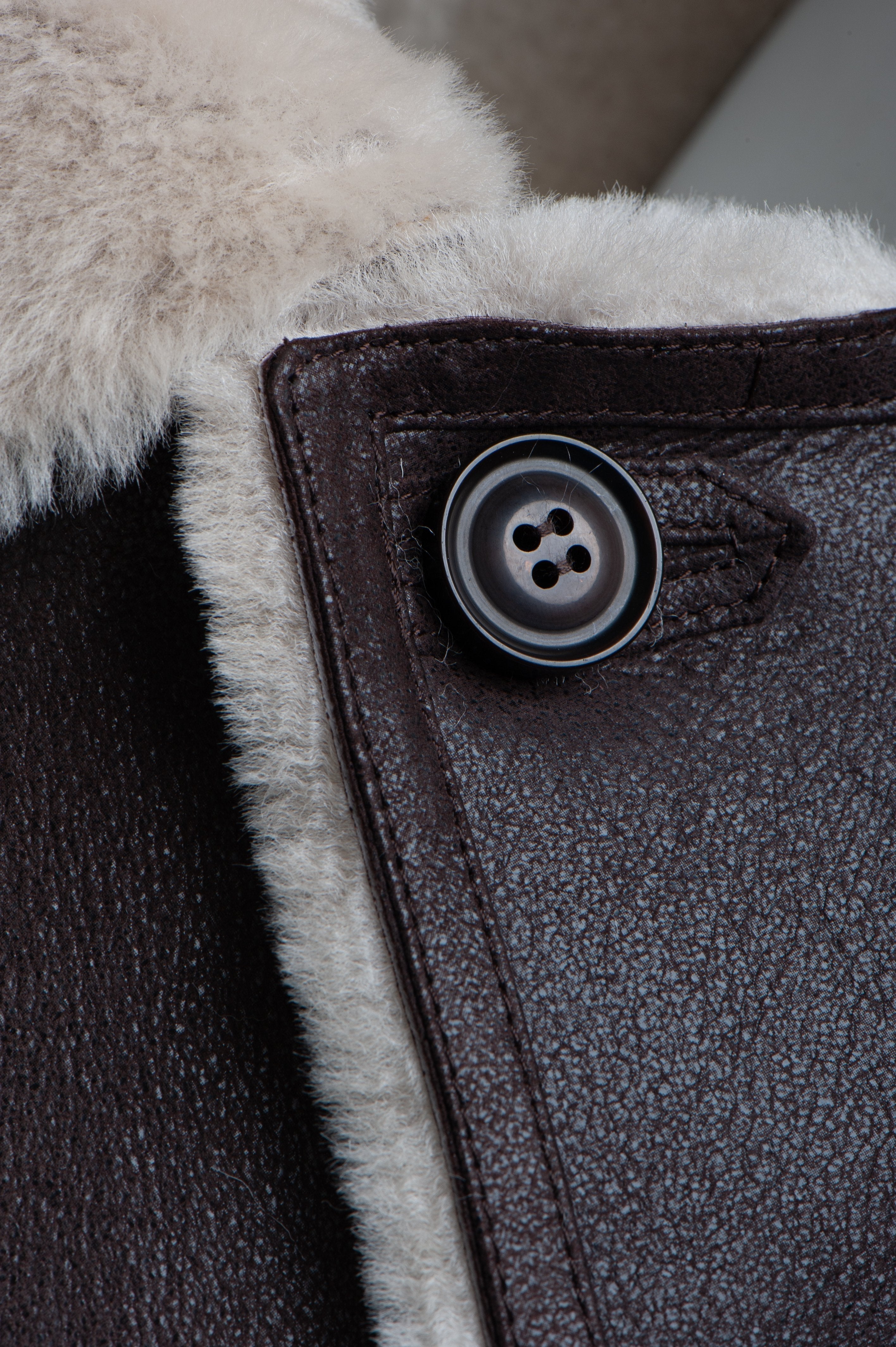 Men's Jozef's 3/4 Length Brown Shearling Coat | Spanish Merino | Full Grain Apparel