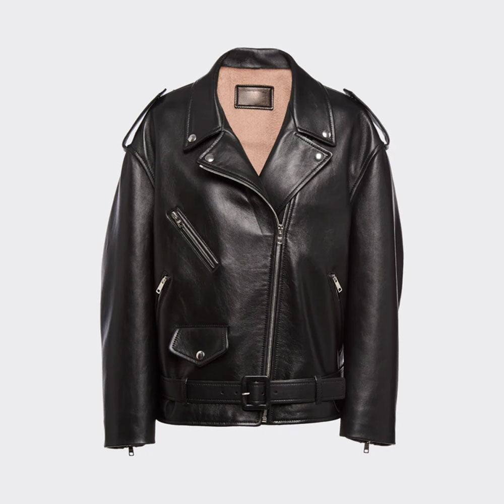 Women’s Black Lambskin Biker Leather Jacket | Ultra-Soft Premium Moto | Full Grain Apparel