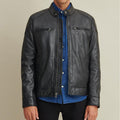 Men’s Leather Biker Jacket with Shoulder Patches | The Modern "Enforcer" | Full Grain Apparel