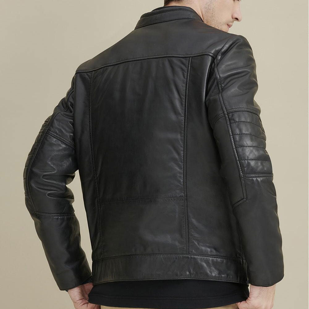 Chaqueta de cuero para motociclista de hombre | El Rey del Rendimiento "Euro-Street" | Ropa de piel plena flor