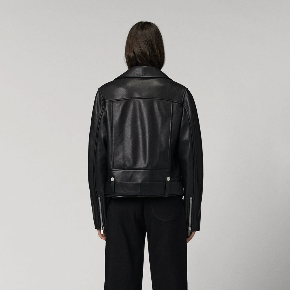 Women’s Black Lambskin Biker Leather Jacket | Ultra-Soft Premium Moto | Full Grain Apparel