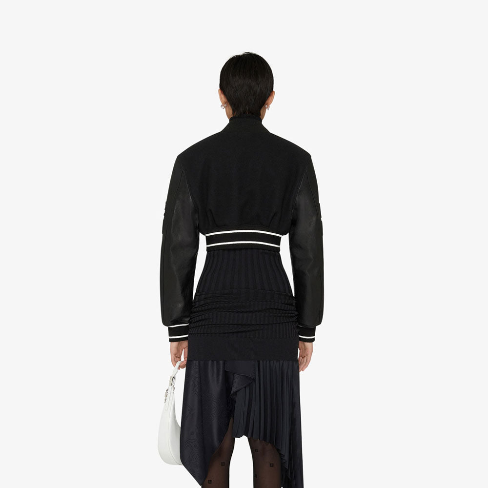 Women’s Black Aviator Sheepskin Shearling Bomber Jacket | Obsidian B3 Flight Pilot Coat | Full Grain Apparel