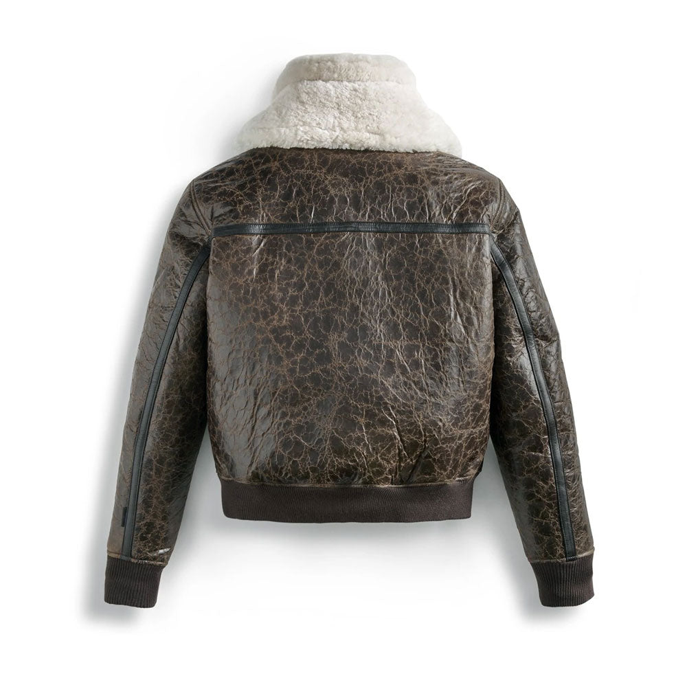 Men’s Black Shearling RAF Aviator Leather Bomber Jacket | Full Grain Apparel