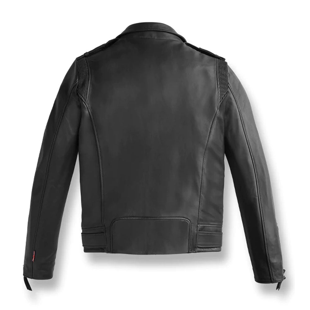 Chaqueta de Cuero Clásica de Motorista para Hombre - Edición Moto Atemporal | Prendas de Piel de Grano Completo