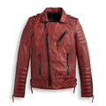 Men’s Red Leather Motorbike Biker Jacket - High-Visibility Grade | Full Grain Apparel