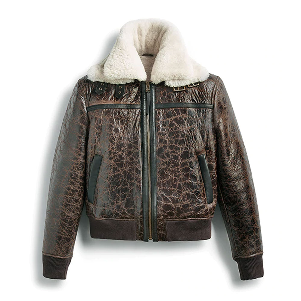 Men’s Black Shearling RAF Aviator Leather Bomber Jacket | Full Grain Apparel