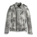 Men’s Storm Grey Biker Leather Motorcycle Jacket | Full Grain Apparel
