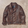 Men’s Waxed Brown Biker Leather Jacket - Vintage Roadster Edition | Full Grain Apparel