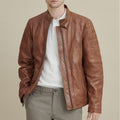 Men’s Brown Biker Leather Moto Jacket | The Earth-Tone Road Legend | Full Grain Apparel