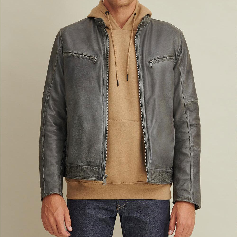 Men’s Greenish Leather Motorbike Moto Jacket | The "Emerald Road" Performance King | Full Grain Apparel