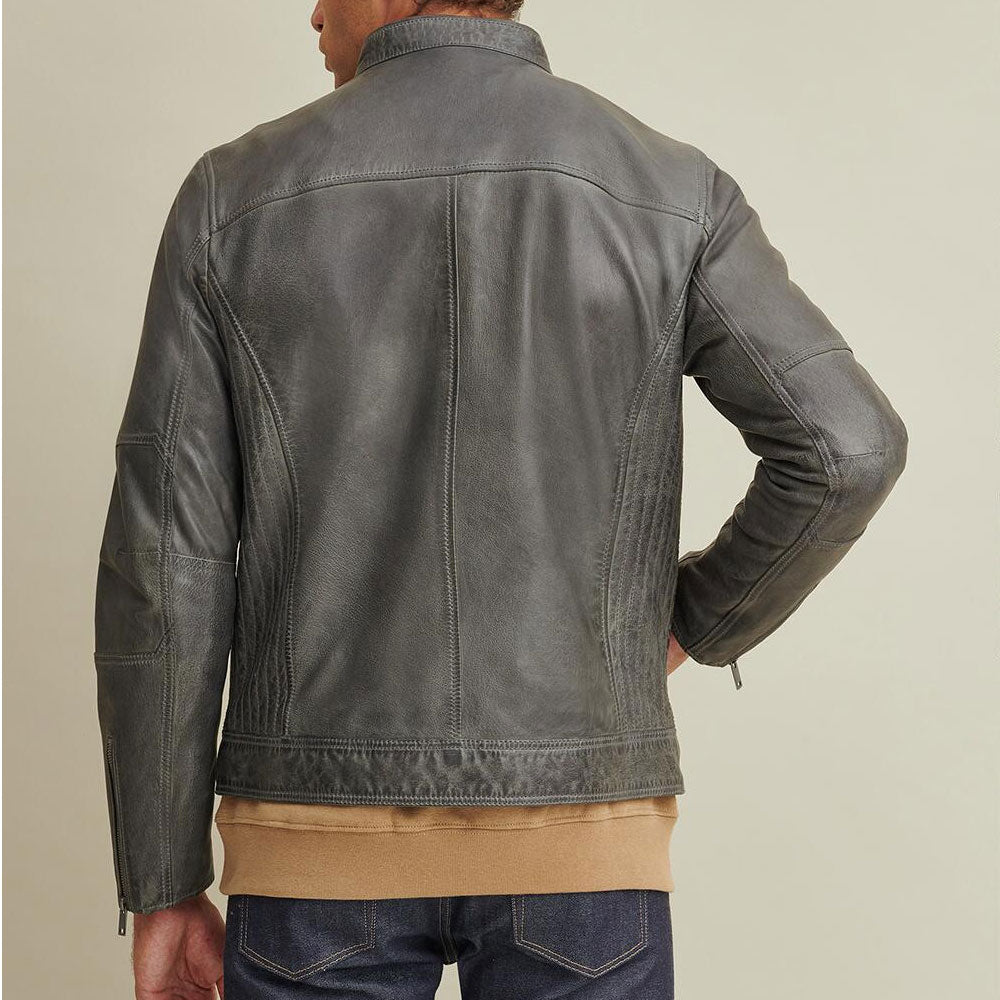 Men’s Greenish Leather Motorbike Moto Jacket | The "Emerald Road" Performance King | Full Grain Apparel