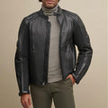 Men’s Black Leather Performance Rider Biker Jacket | The High-Velocity Standard | Full Grain Apparel