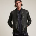 Men’s Black Lambskin Leather Bomber Jacket | Full Grain Apparel