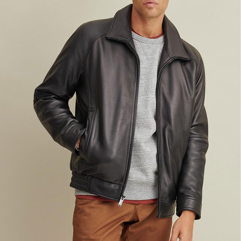 Men’s Lined Leather Bomber Jacket | The Aviator Heritage | Full Grain Apparel