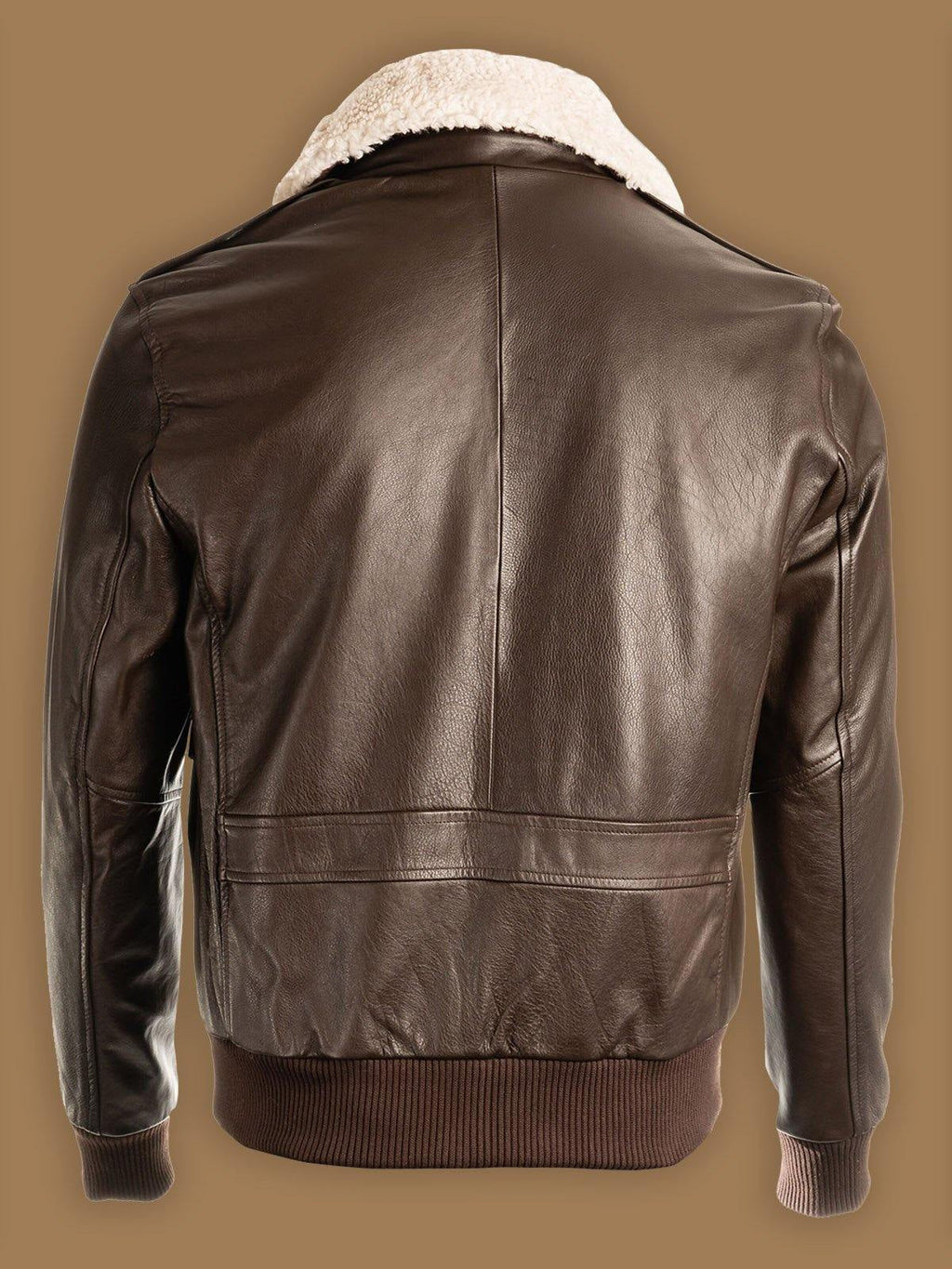 Men’s Brown Pilot Shearling Bomber Leather Jacket | Rugged Aviation Classic | Full Grain Apparel