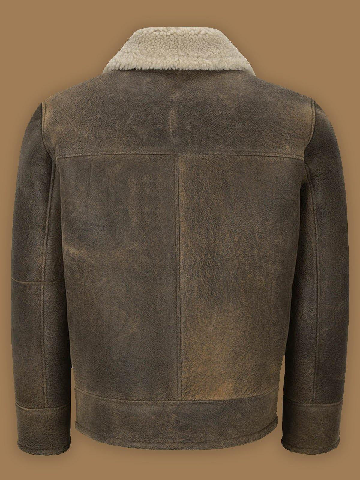 Men’s Old Fashion Brown Shearling Bomber Leather Jacket | Rugged Heritage Outerwear | Full Grain Apparel