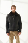 Men’s Aviator Brown Shearling Jacket | Classic Pilot Style | Full Grain Apparel