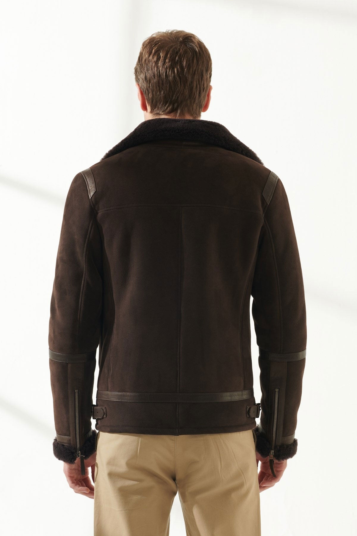 Men’s Aviator Brown Shearling Jacket | Classic Pilot Style | Full Grain Apparel