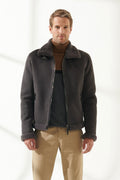 Men’s Aviator Grey Shearling Jacket | Classic Pilot Style | Full Grain Apparel