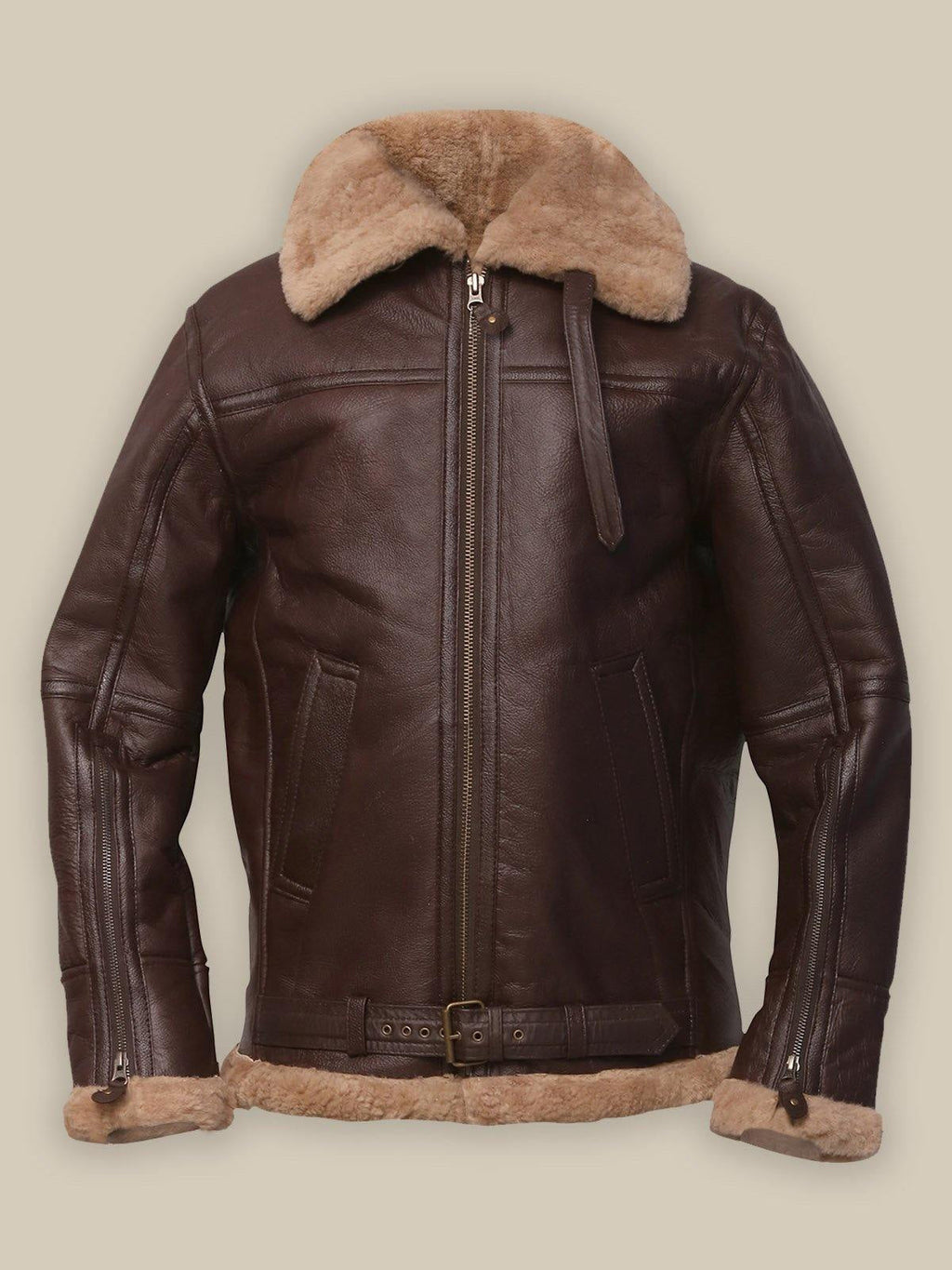 Men’s Brown Sheepskin Bomber Leather Jacket | Rugged Heritage Outerwear | Full Grain Apparel