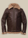 Men’s Brown Sheepskin Bomber Leather Jacket | Rugged Heritage Outerwear | Full Grain Apparel