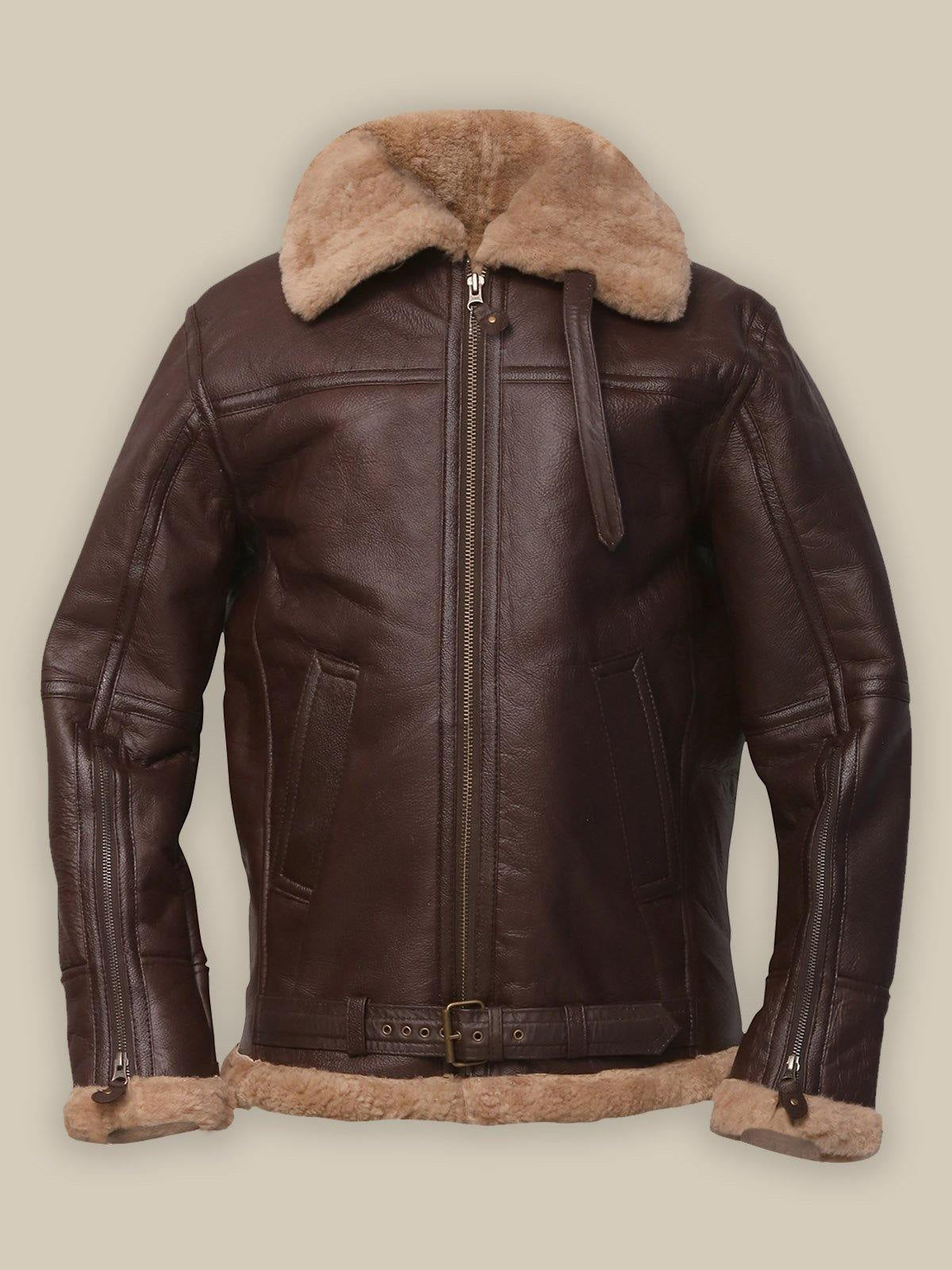 Men’s Brown Sheepskin Bomber Leather Jacket | Rugged Heritage Outerwear | Full Grain Apparel