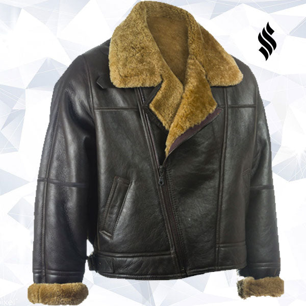 Men’s Black B3 Sheepskin Jacket | Heritage Aviator Style | Full Grain Apparel