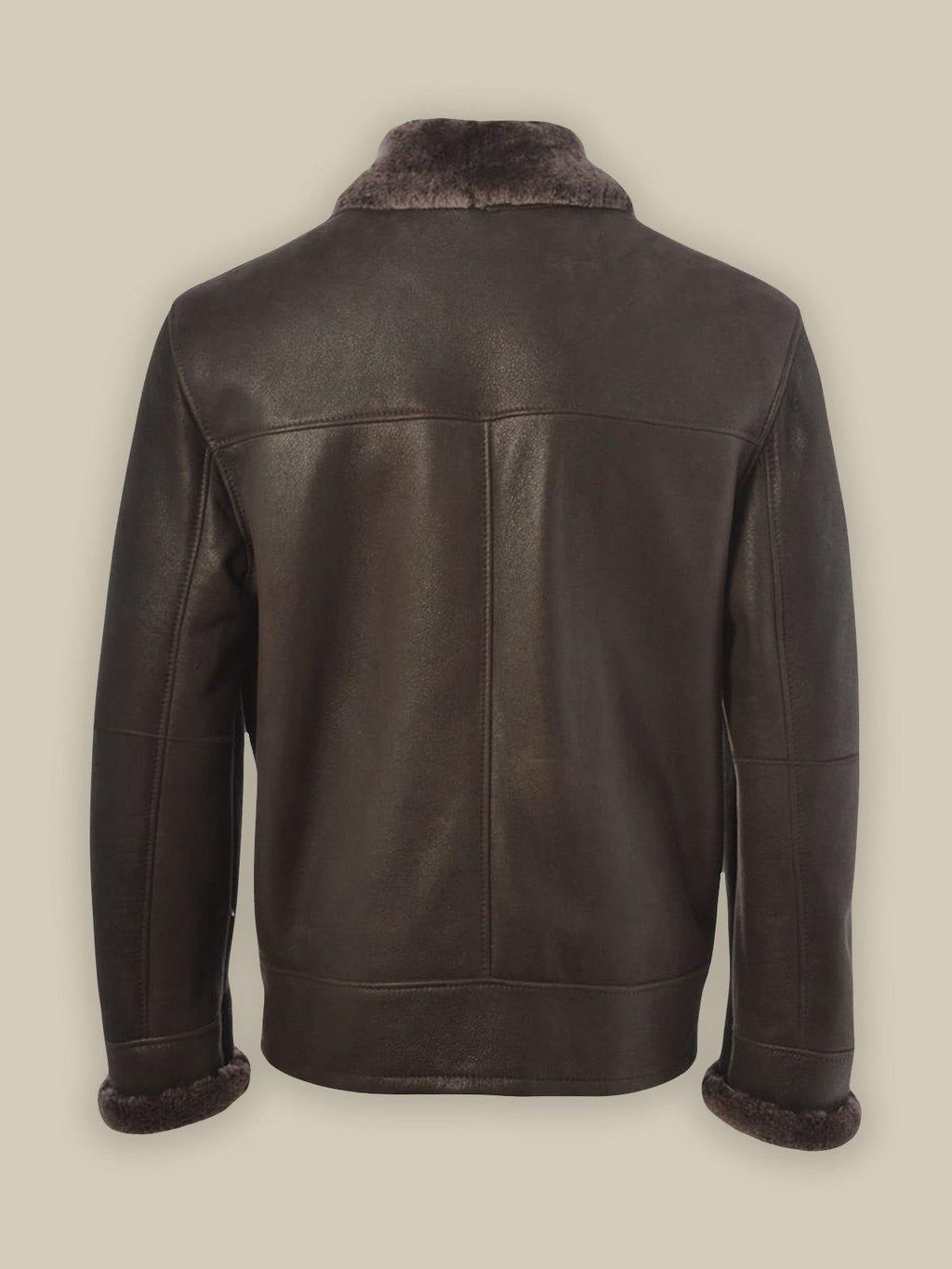Men’s Brown Shearling Bomber Leather Jacket | Rugged Vintage Aviator | Full Grain Apparel