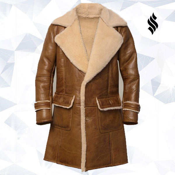 Men’s Brown Shearling Leather Coat | The "Heritage Rancher" Edition | Full Grain Apparel