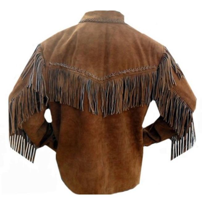 Men’s Classic Brown Suede Western Fringe Jacket | Full Grain Apparel